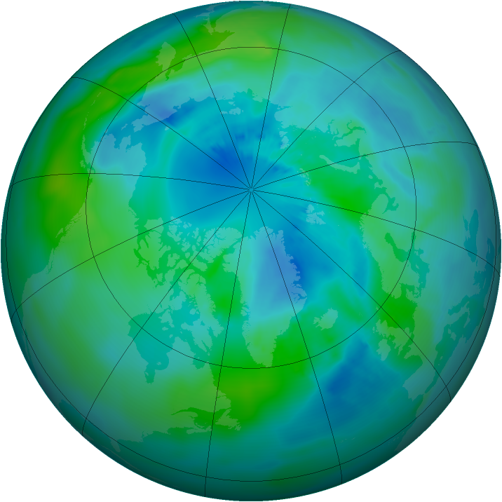 Arctic ozone map for 18 September 2011